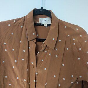 Sézane Silk Blouse - Brown Polka Dot - EU34